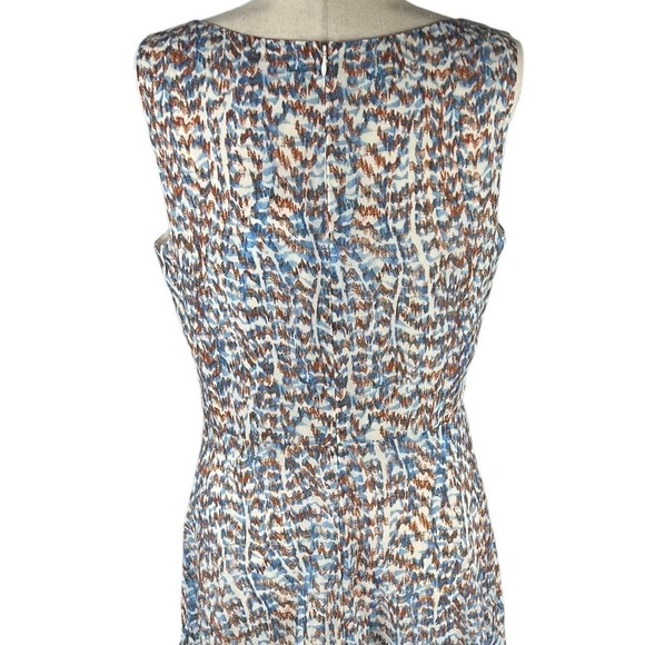 THEORY PRINTED CUT-OUT SLEEVELESS MIDI DRESS IN BLUE MULTI NWT WOMEN'S SIZE 8 - Picture 9 of 16